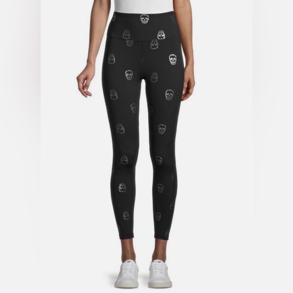 Nanette Lepore Black w/ Silver Skull Leggings